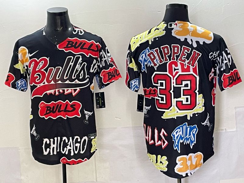 Men Chicago Bulls Nike #33 Pippen black NBA 2025 Jersey style 031